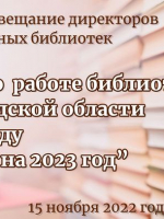 Совещание директоров муниципальных библиотек Новгородской области