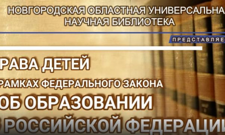 Видеолекция «Права детей в рамках федерального закона «Об образовании в Российской Федерации»